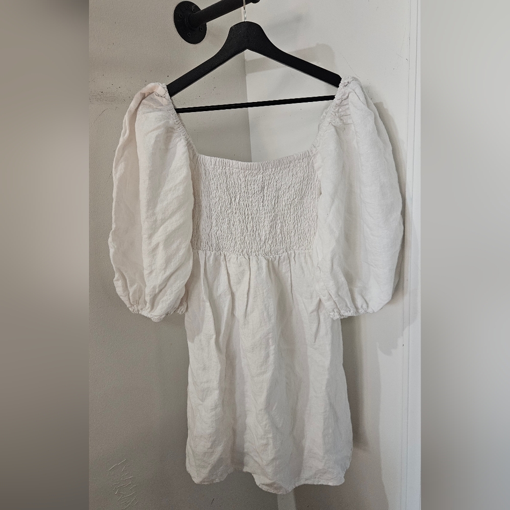 Tuckernuck Annie Smocked Linen Mini Dress